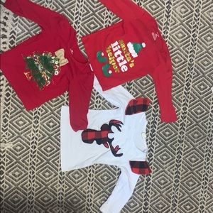 Three long sleeve Christmas girl shirts
